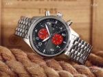 Top Grade IWC Pilot Spitfire Chronograph Watch SS Red Subdials watch